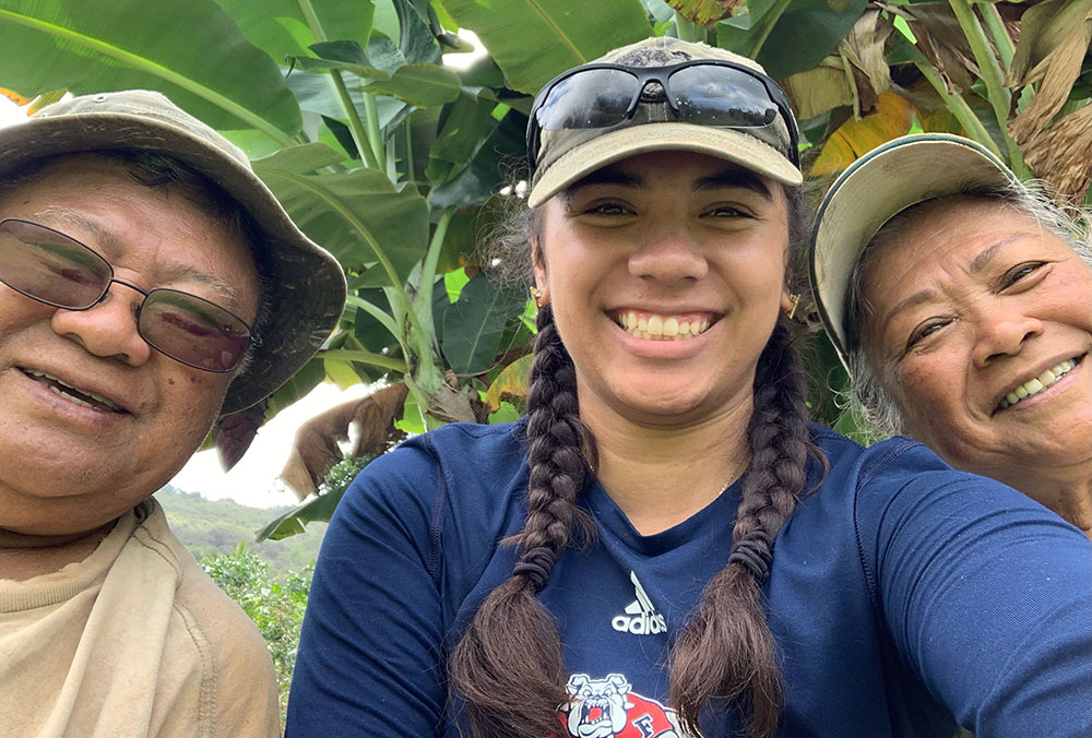 Keahilele Mattson with her grandparents