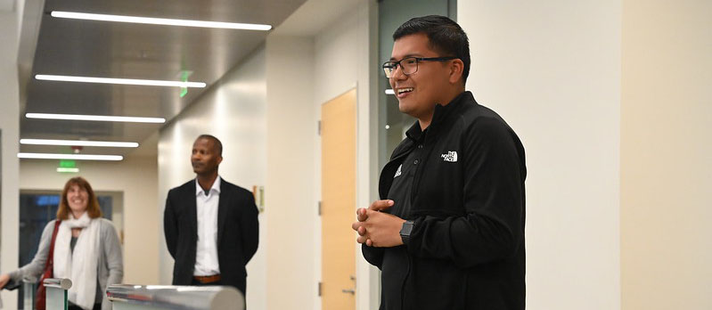 Ivan Trujillo speaking at honors cohort event
