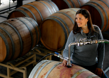 Woman in winery