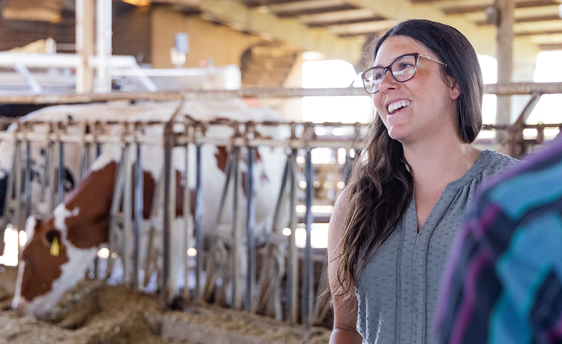 Fresno State dairy science faculty Dr. Jessica Townsend Graybeal at the Mancebo campus dairy unit. Fresno State dairy science faculty Dr. Jessica Townsend Graybeal at the Mancebo campus dairy unit.