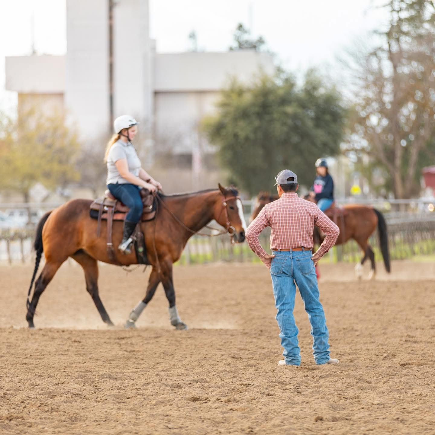 Fresno State Students Riding in the Colt Training class