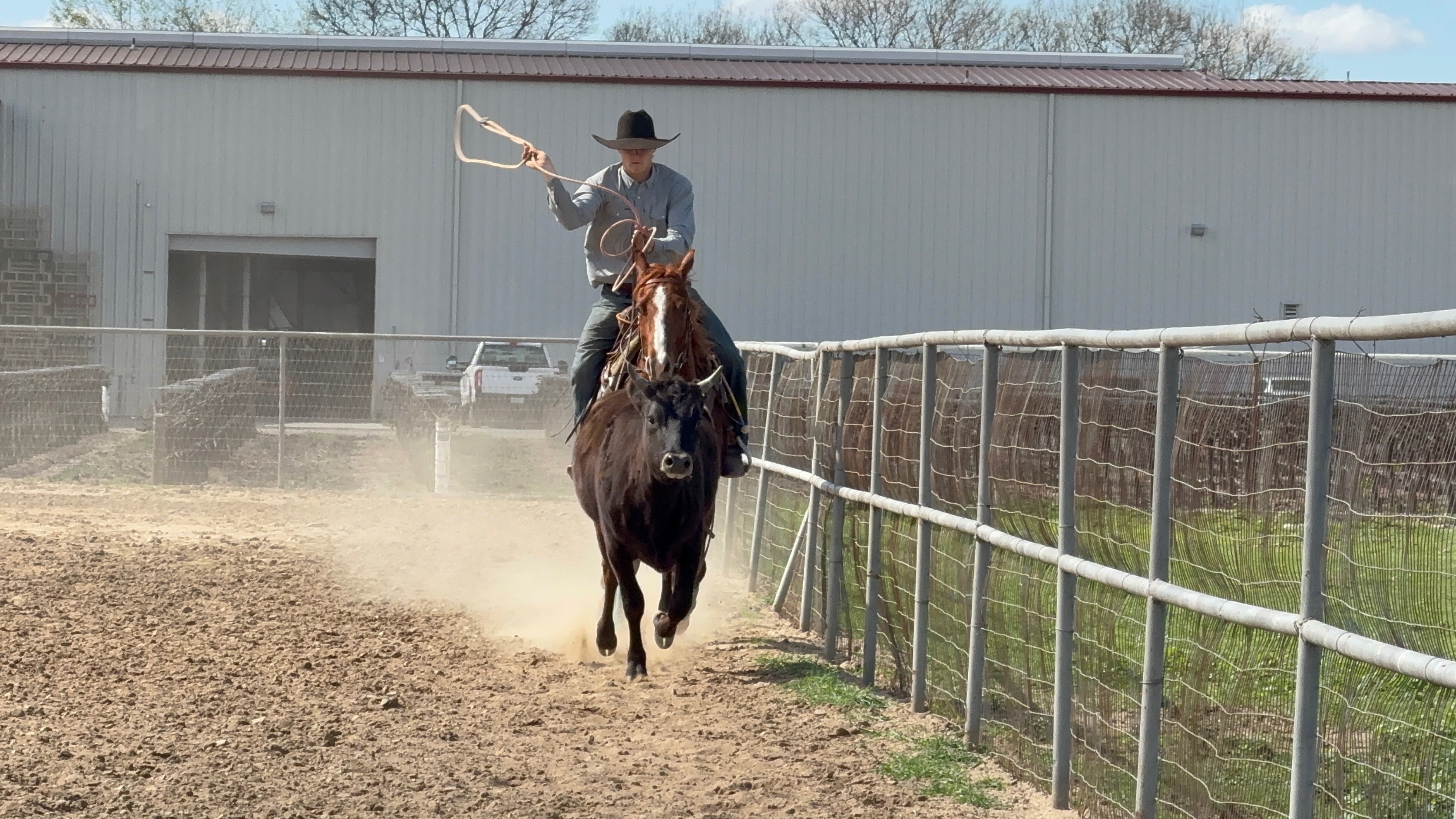 FS student Tanner Kerr roping off of FS jetsalittleichi