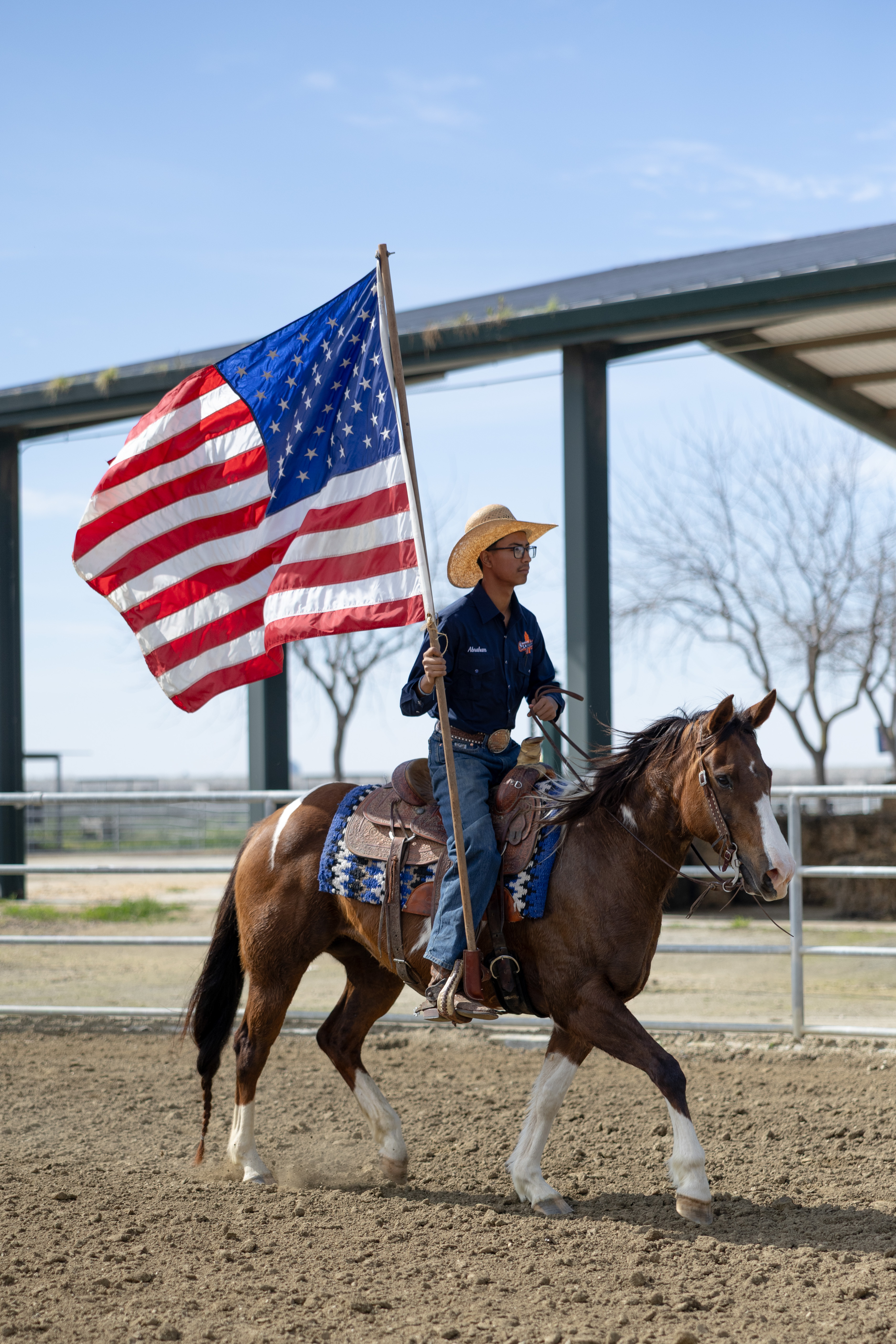 COS horse Tallula being ridden in arena