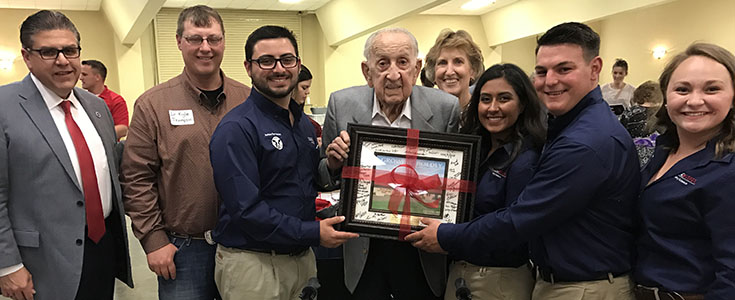 Fresno State Dairy Club student banquet, pictured with Manuel Mancebo, President Joseph Castro, Dean Sandra Witte.