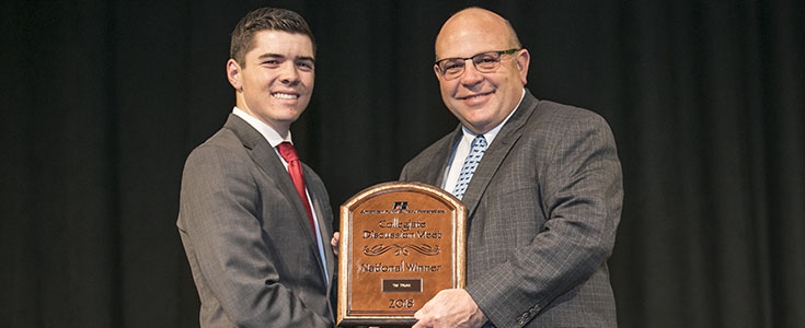 Fresno State ag education junior Tim Truax won the American Farm Bureau Young Farmers and Ranchers collegiate discussion national title - the fourth Fresno State student to achieve the feat since 2004.