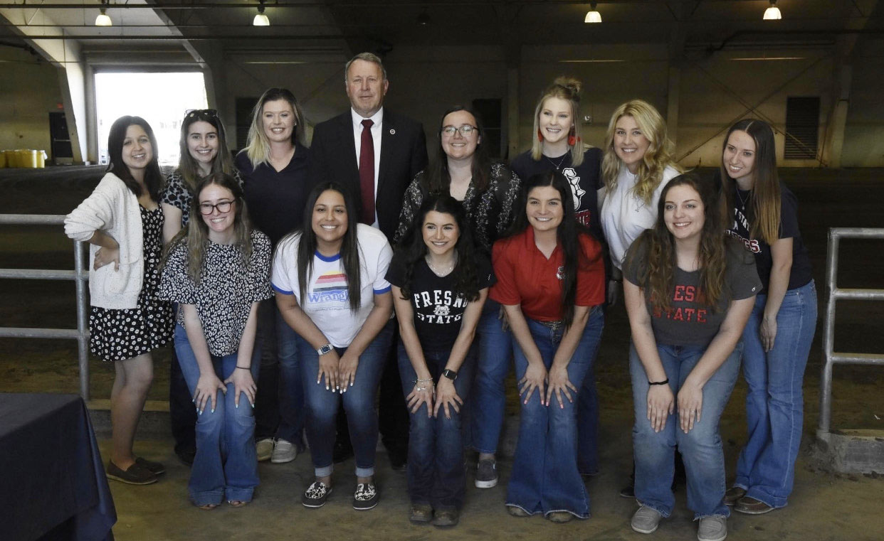 Dean Nef and students at National Ag Day event