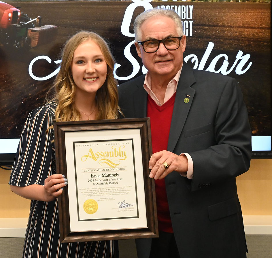 Jim Patterson and students Erica Mattigly at Ag Scholar Awards