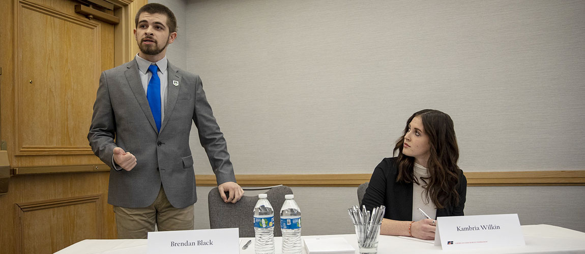 Brendan Black competes at the national farm bureau discussion contest.