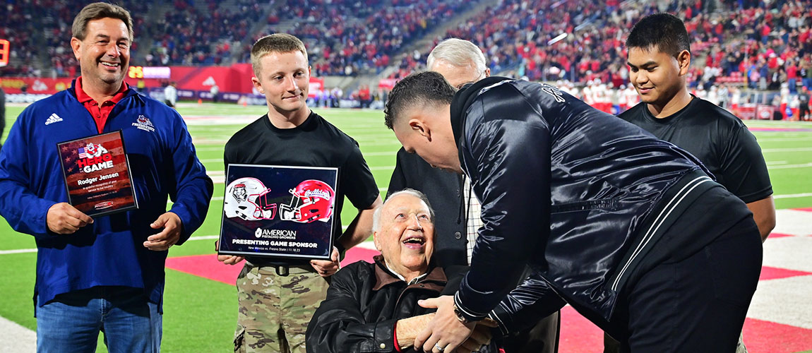 Rodger Jensen and Aaron Judge at Fresno State football game