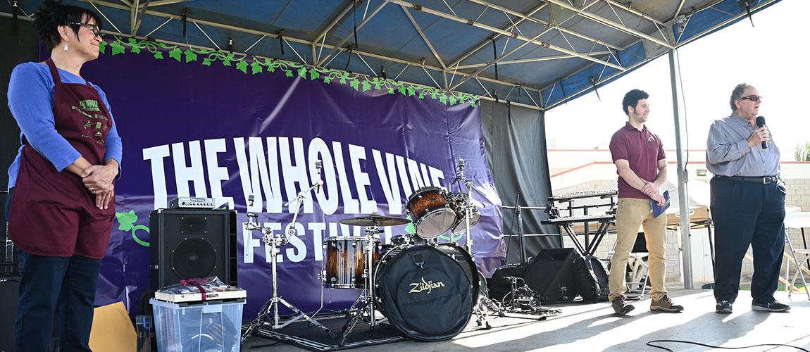 Nat DiBuduo is honored at the Whole Vine Festival.