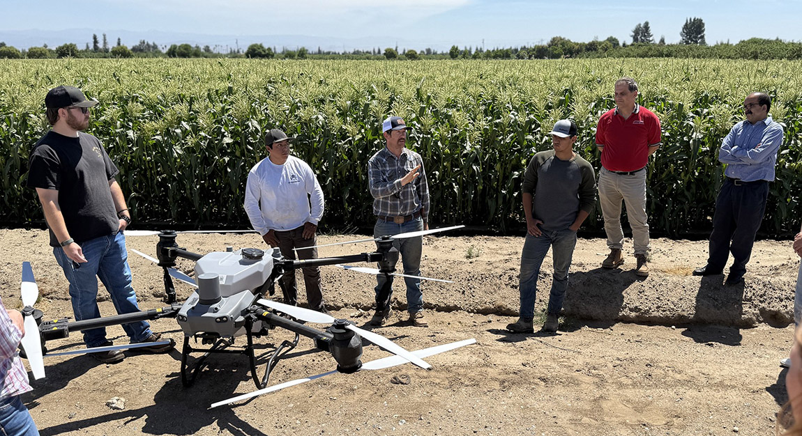 New drone technology being used in the campus orchards and row crops.