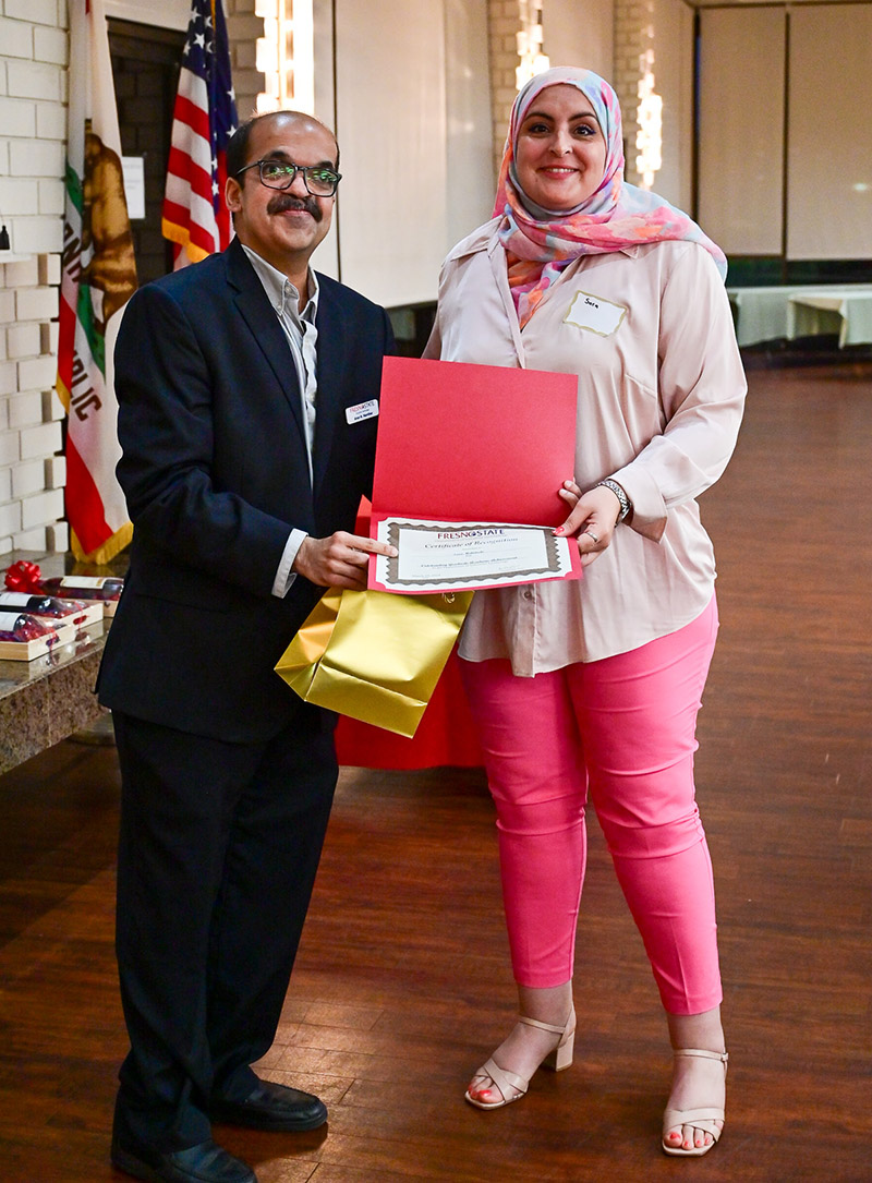 Sara Mekideche and Department Chair Dr. Arun Nambiar