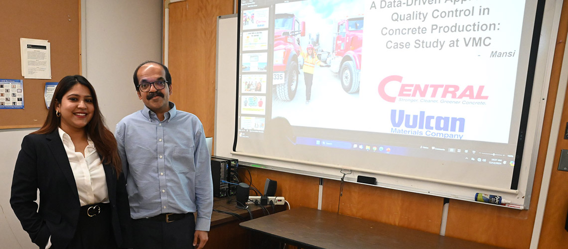 Mansi and Industrial Technology Department Chair Dr. Arun Nambiar after her graduate student final presentation.