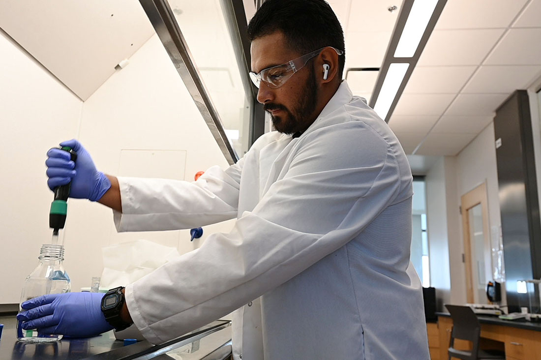 Jesus Ray Mireles conducts research at Jordan Agricultural Research Center.