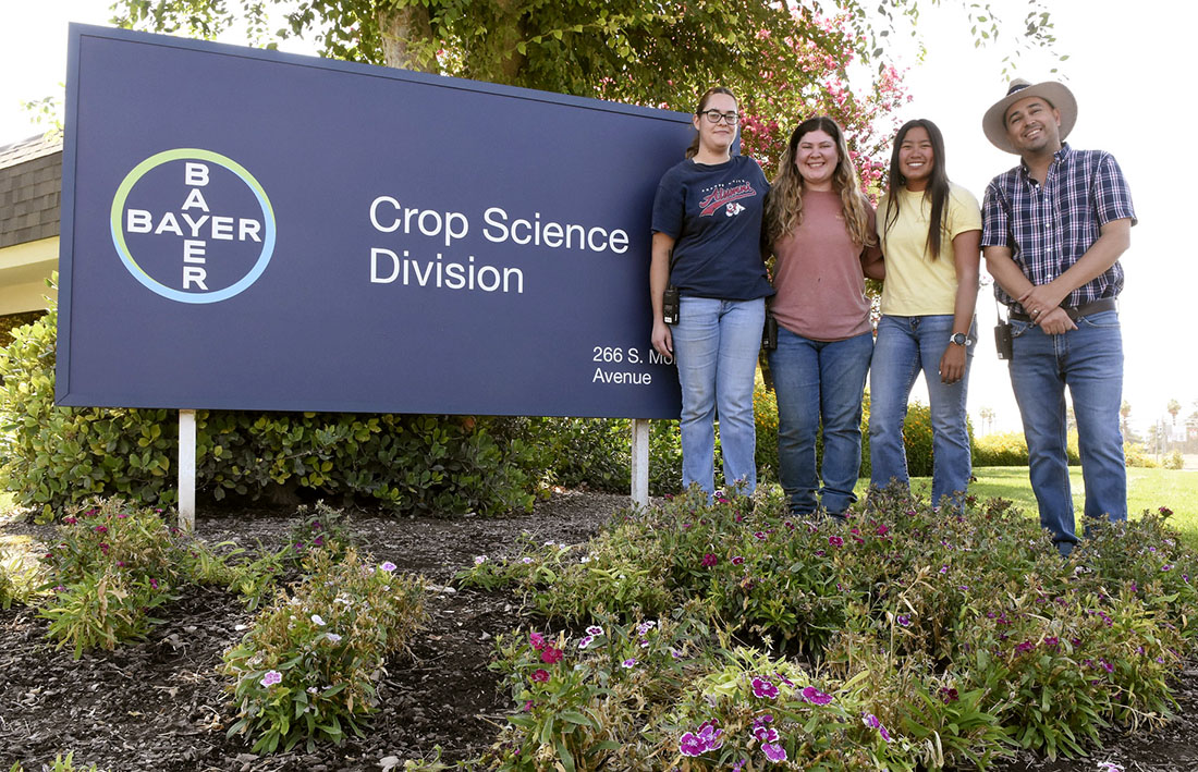 Students at the Bayer crop research center.