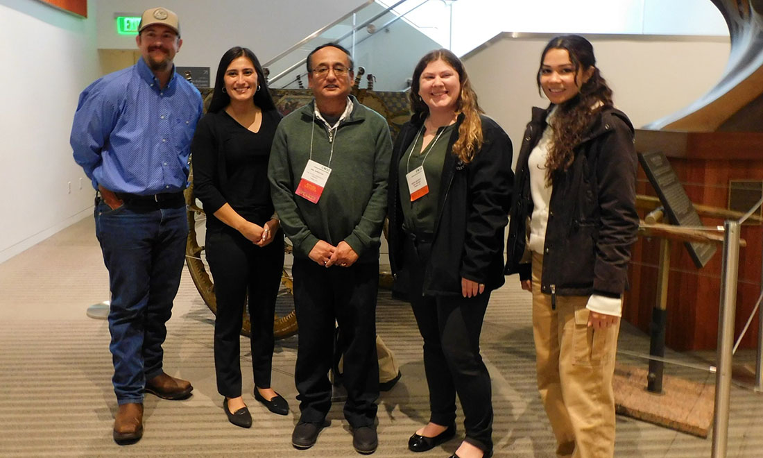Faculty Dr. Anil Shrestha attends state weed science contest with student researchers Rober Willmott, Kelsey Galvan, Kiera Searcy and Margaret Fernando.