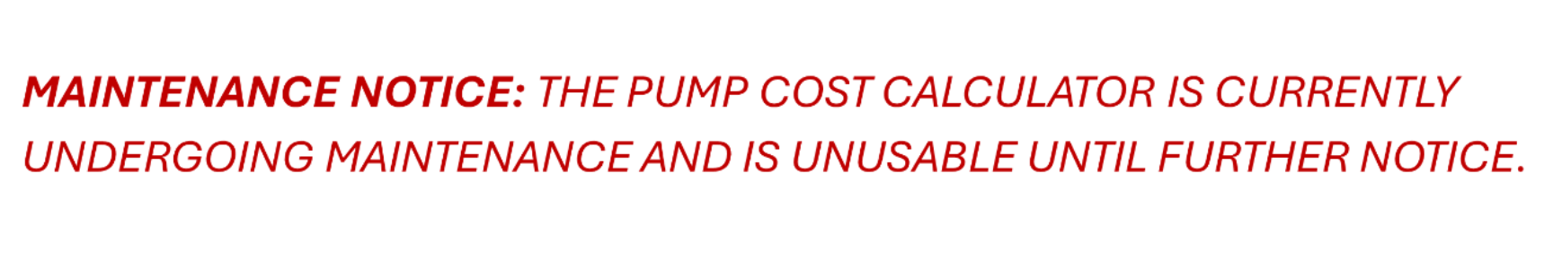 Maintenance Notice